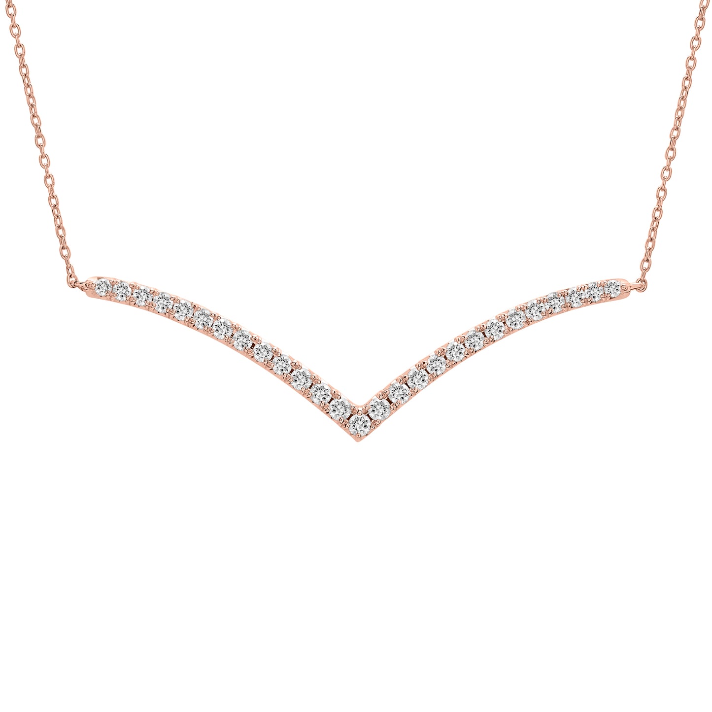 Nicole Chevron Diamond Necklace Golden V Shape