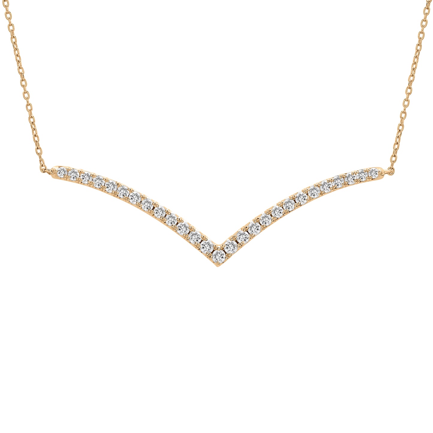 Nicole Chevron Diamond Necklace Golden