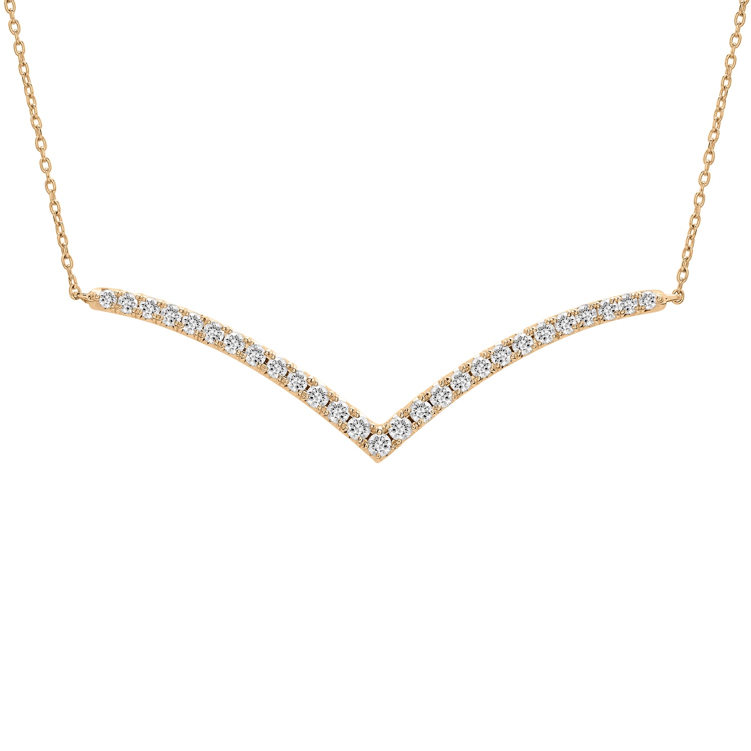 Nicole Chevron Diamond Necklace Golden