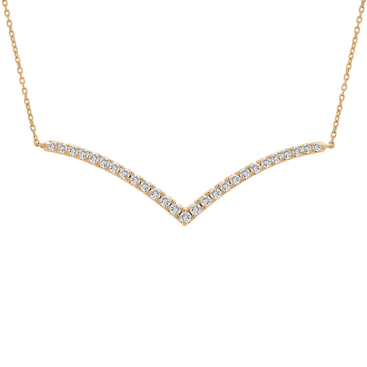 Image for Nicole Chevron Diamond Necklace Golden