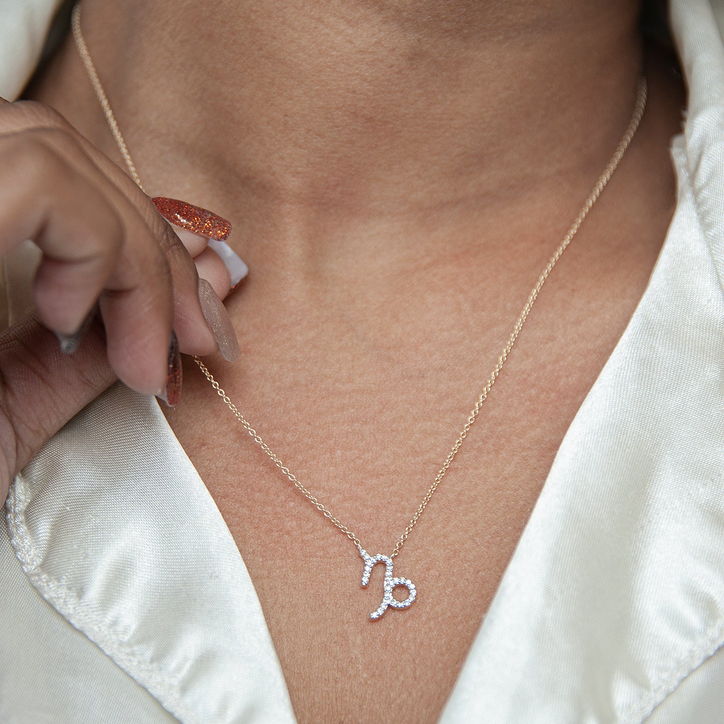 Capricorn diamond necklace Clearance