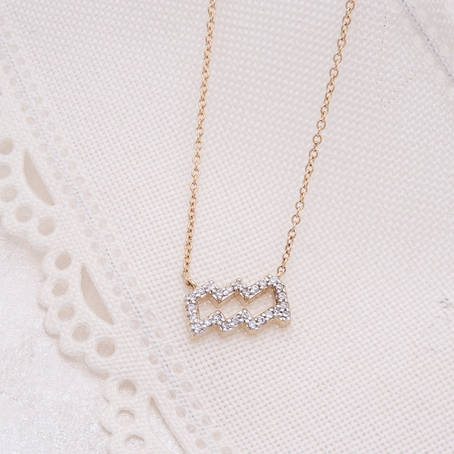 Zodiac Diamond Necklace with chain
