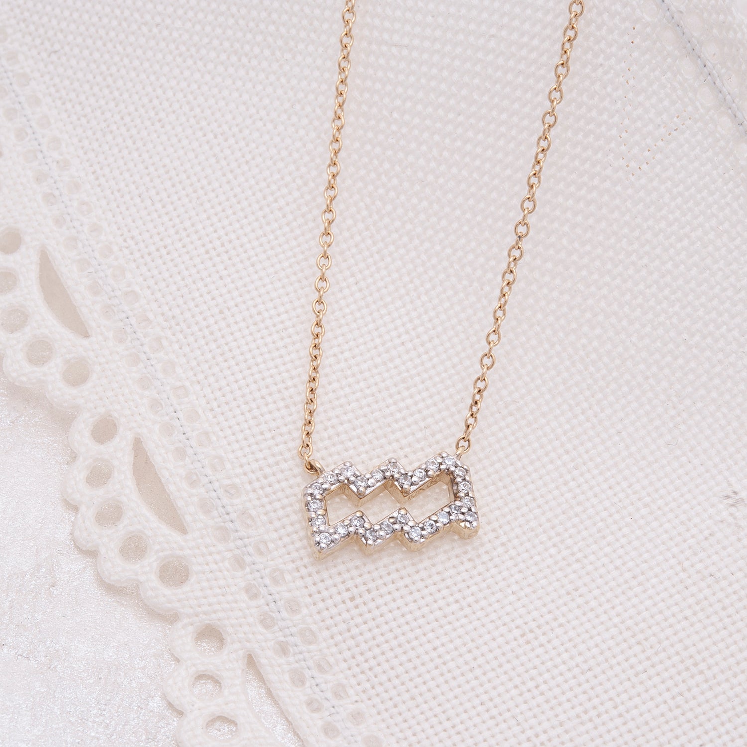 Zodiac Diamond Necklace with chain