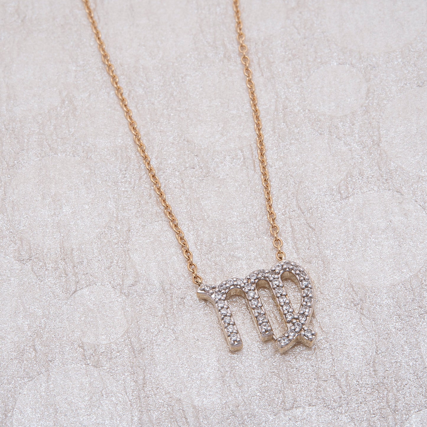 Virgo Zodiac Necklace with Diamonds