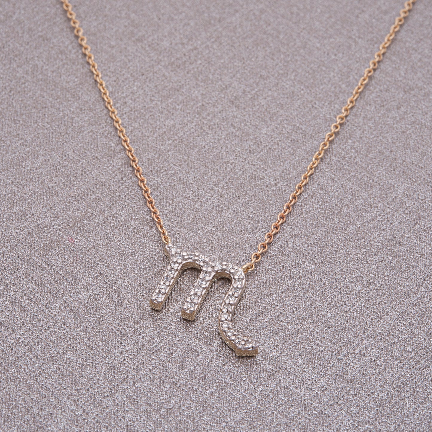 Scorpio Zodiac Diamond Necklace with Character 