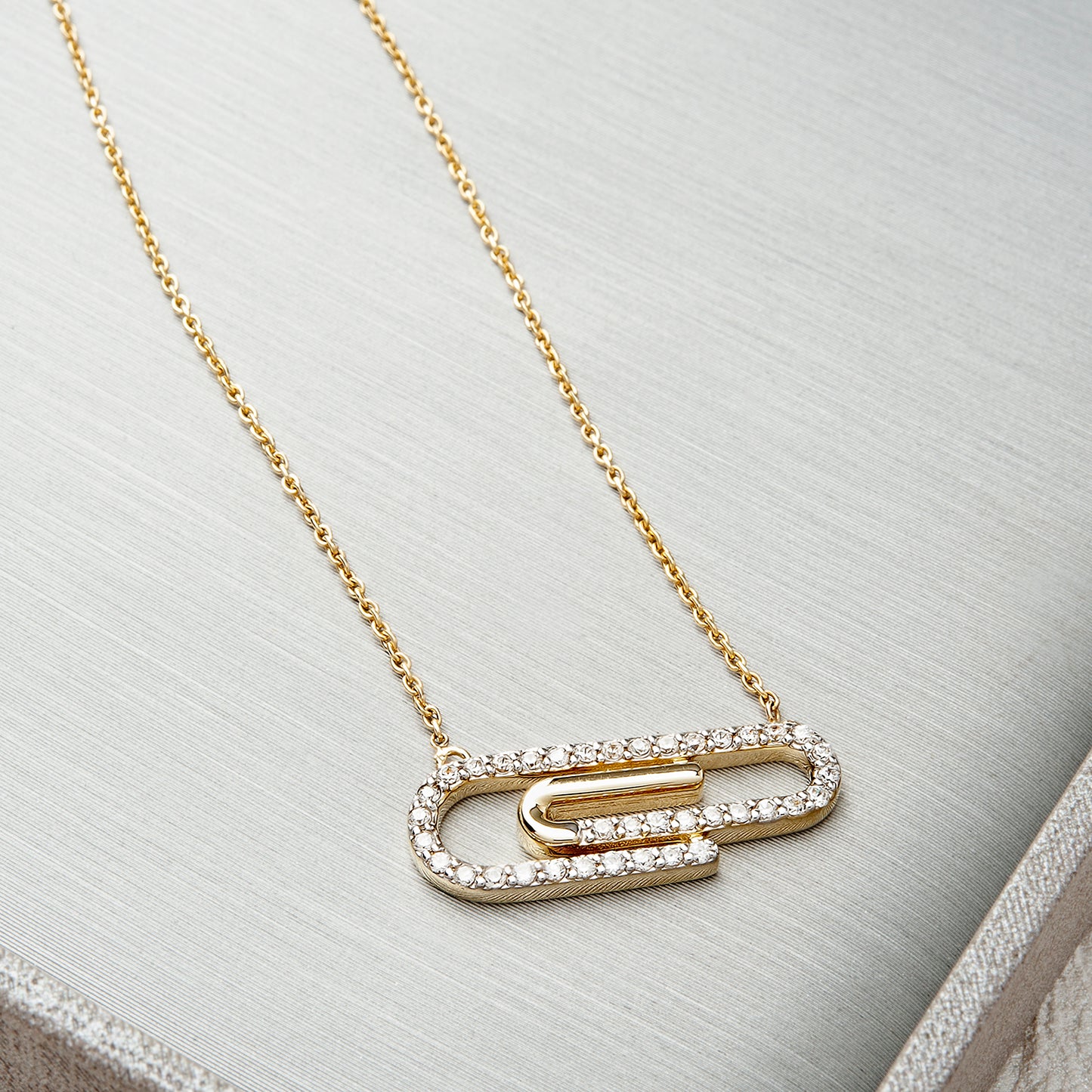 Pepita Paperclip Necklace with Diamonds