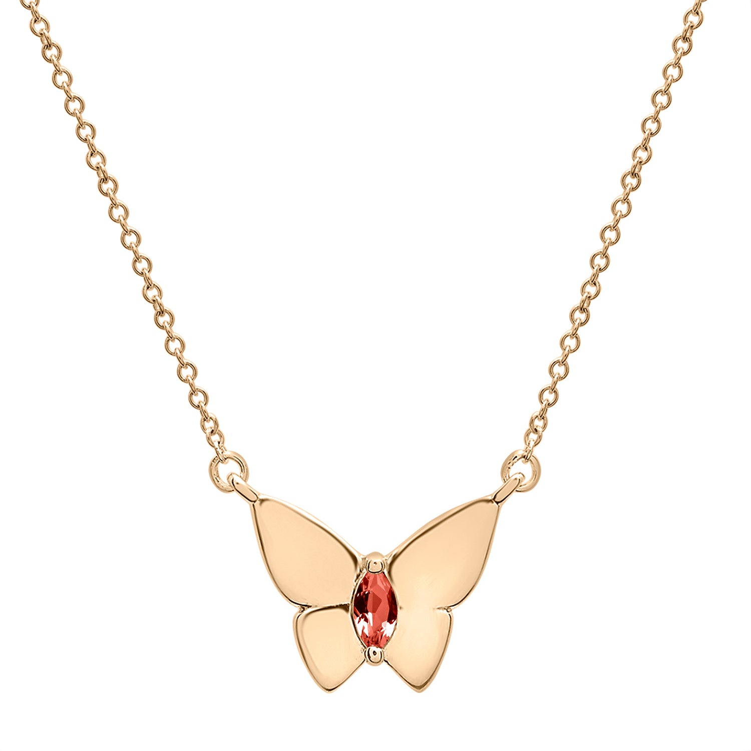 Butterfly Birthstone Necklace in Ruby Stone