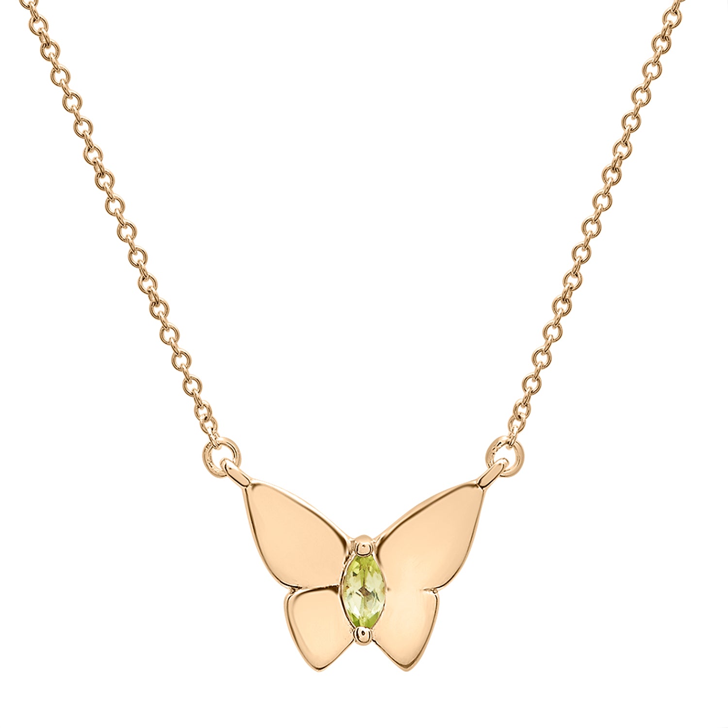 Butterfly Birthstone Necklace in Yellow Stone