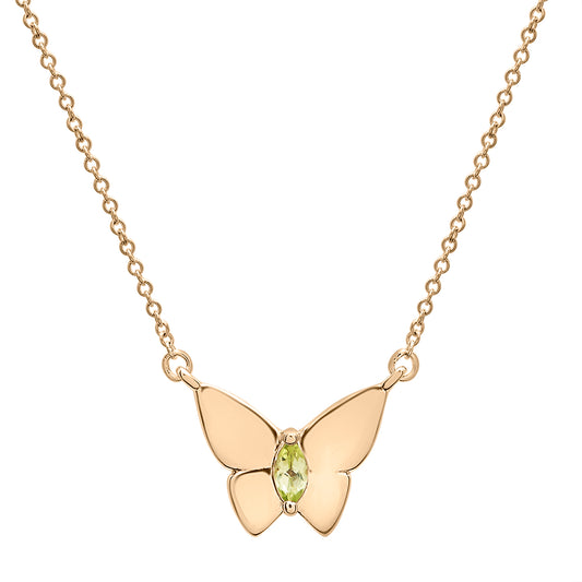 Image for Butterfly Birthstone Necklace in Yellow Stone