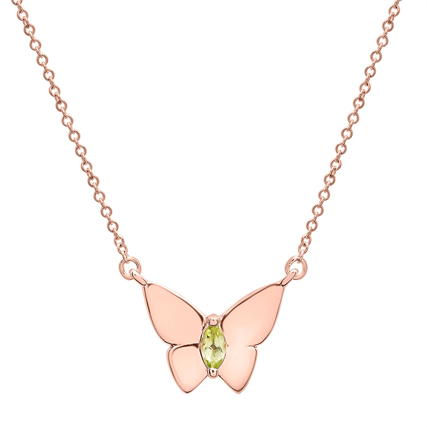 Yellow Stone Butterfly Birthstone Necklace with Gold chain