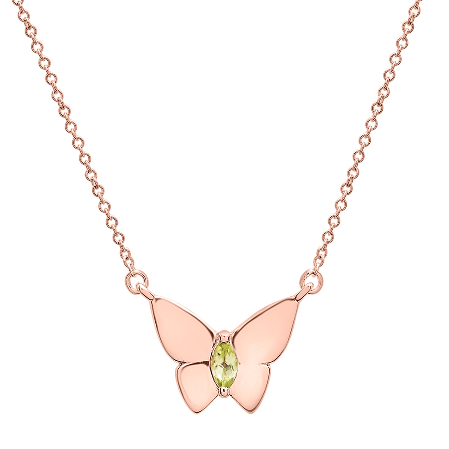 Yellow Stone Butterfly Birthstone Necklace with Gold chain