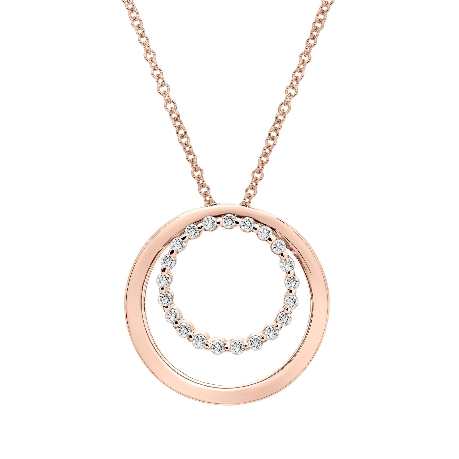 Pascha Diamond Round Pendant in Rose Gold