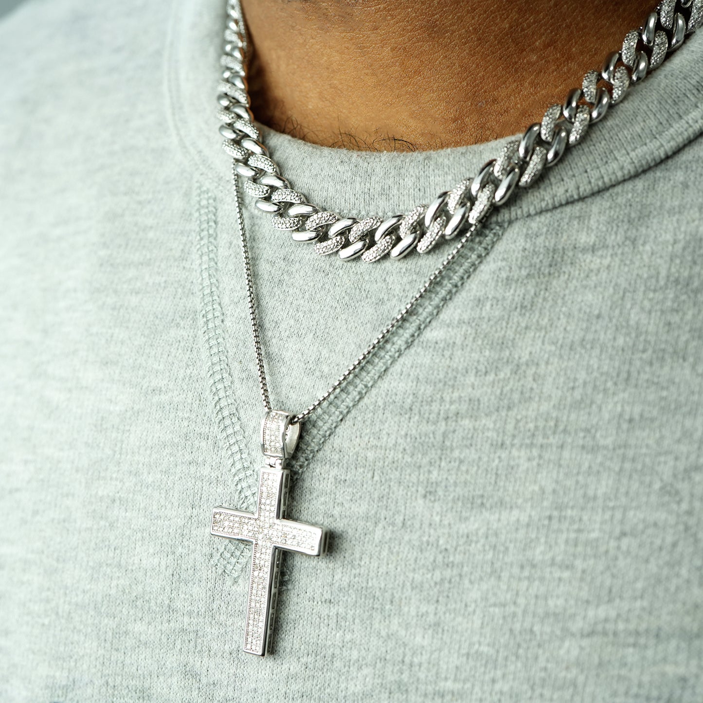 Diamond Cross Pendant with chain
