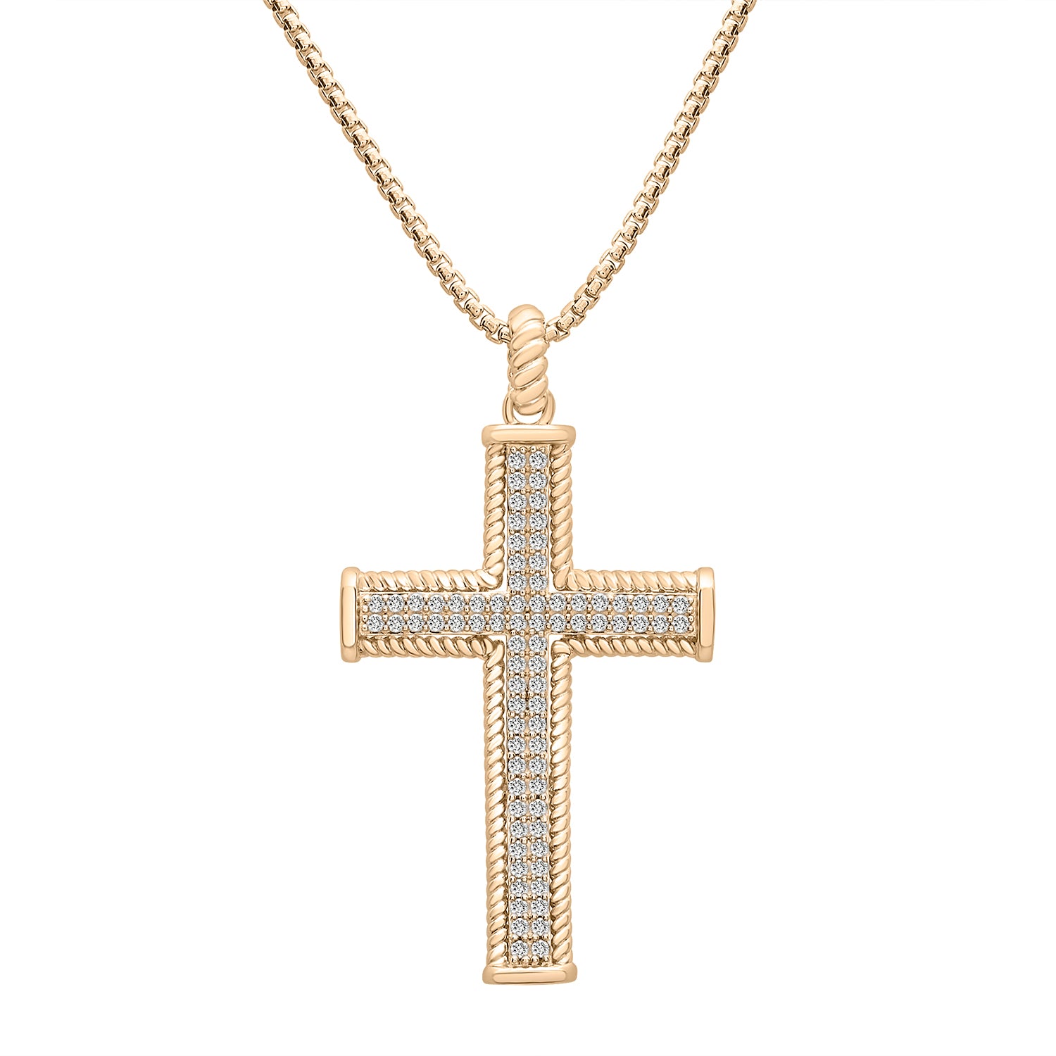 Diamond Cross Pendant In Gold