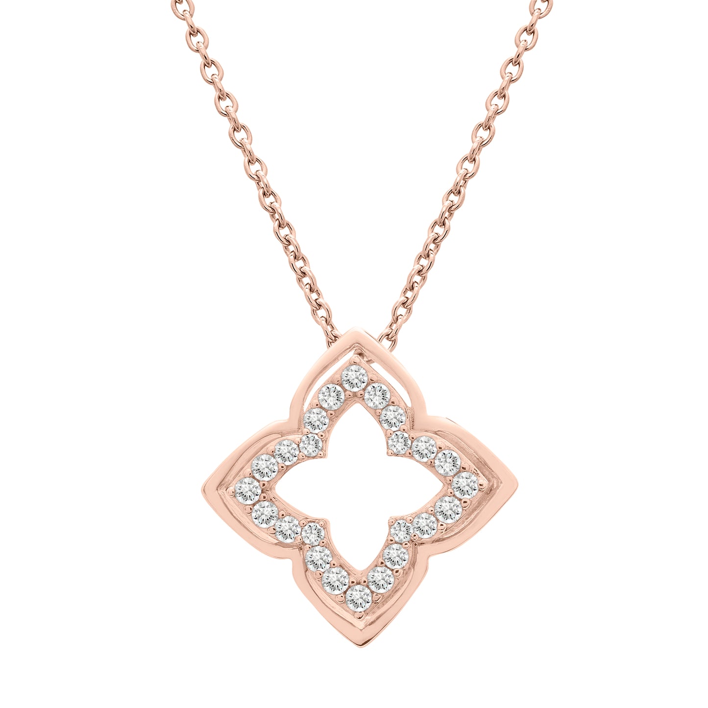Pippin Clover Pendant in Rose Gold
