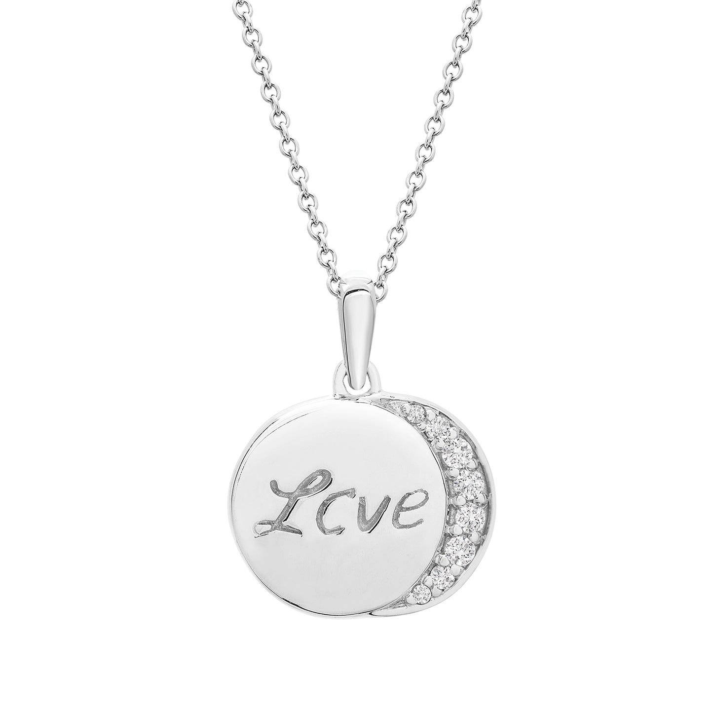 Paj Round Diamond Love Pendant