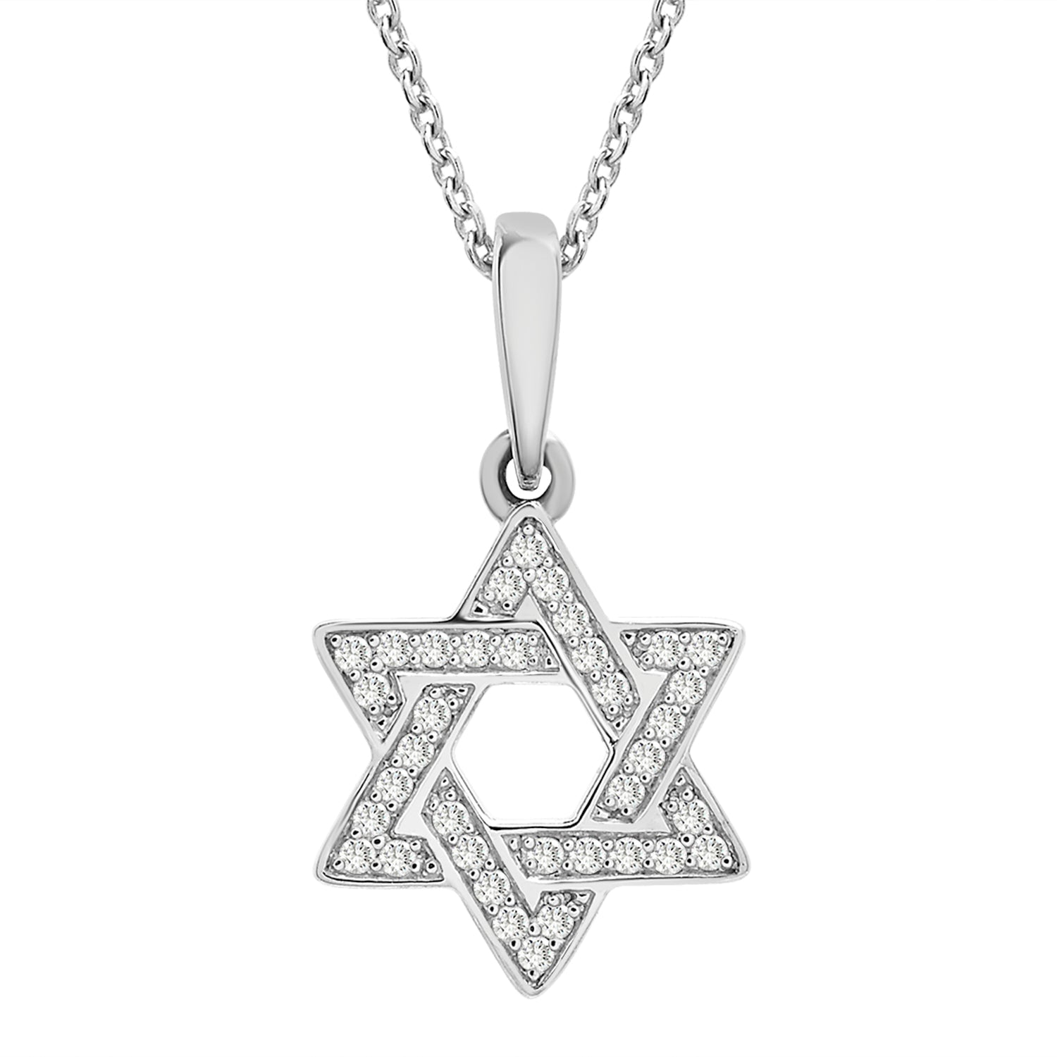 Perry Diamond Star of David Pendant in White Gold
