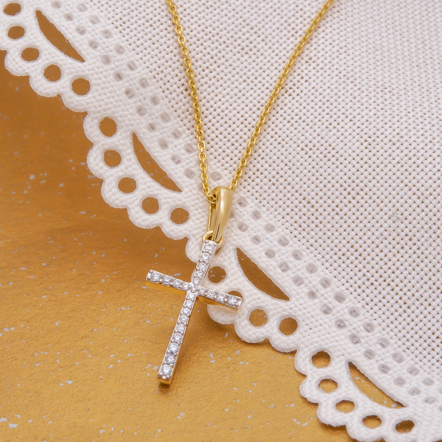 Paola Cross Pendant with Diamonds