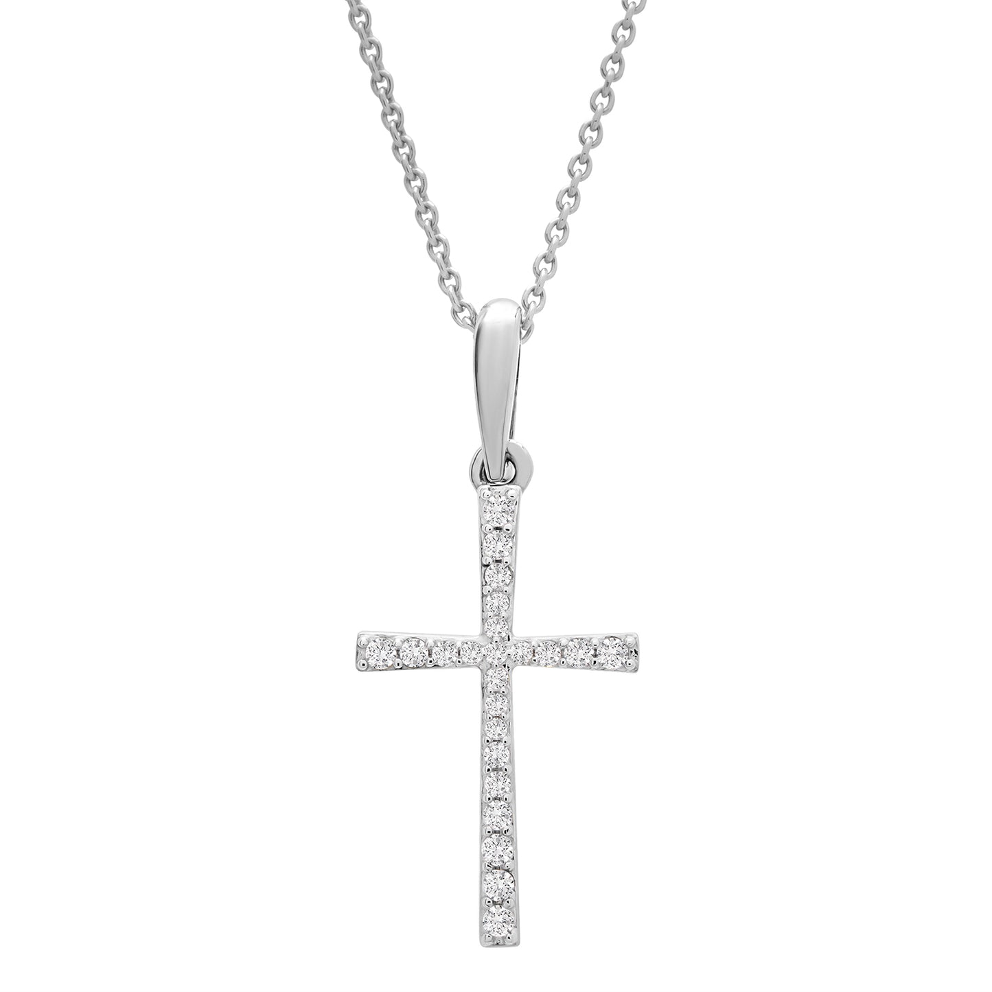 Paola Diamond Cross Pendant in White Gold