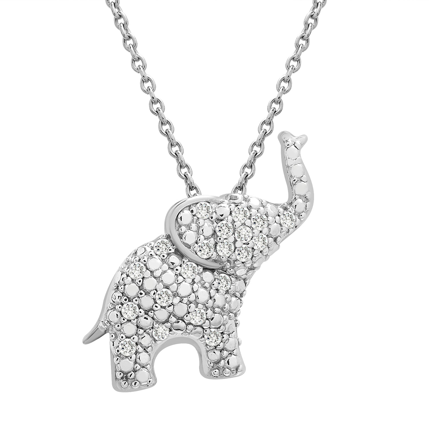 Princeton Diamond Elephant Pendant in White Gold