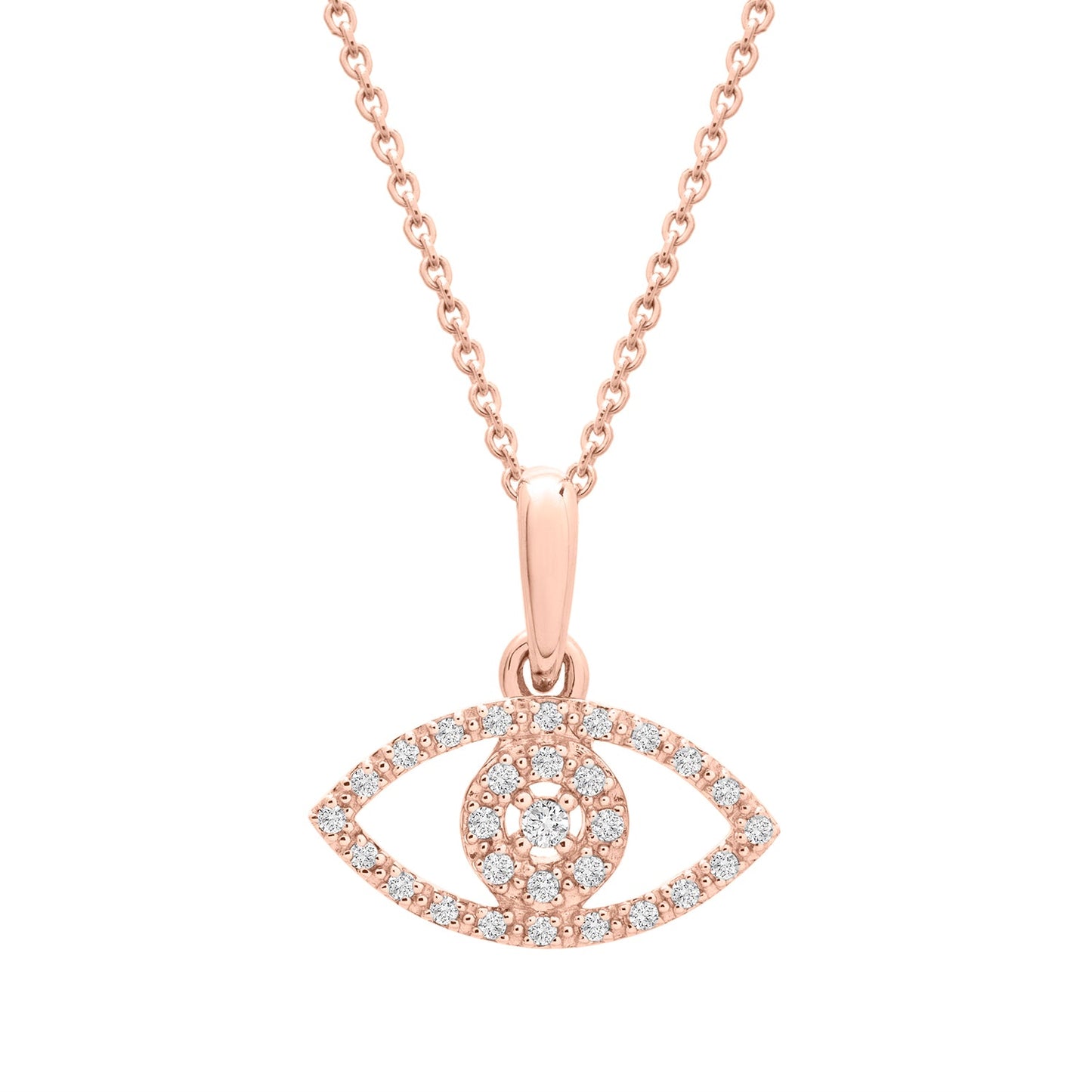Paha Evil Eye Diamond Pendant in Rose Gold