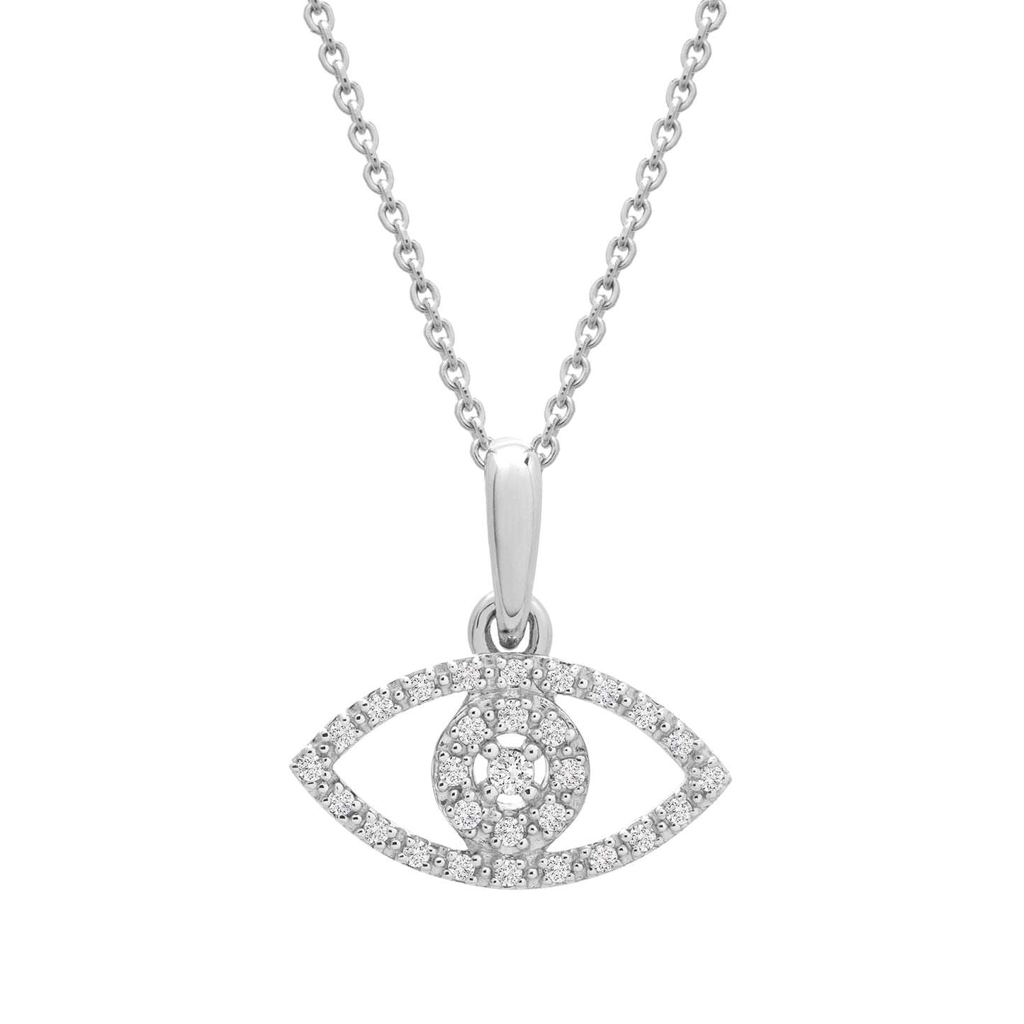 Paha Evil Eye Diamond Pendant in White Gold