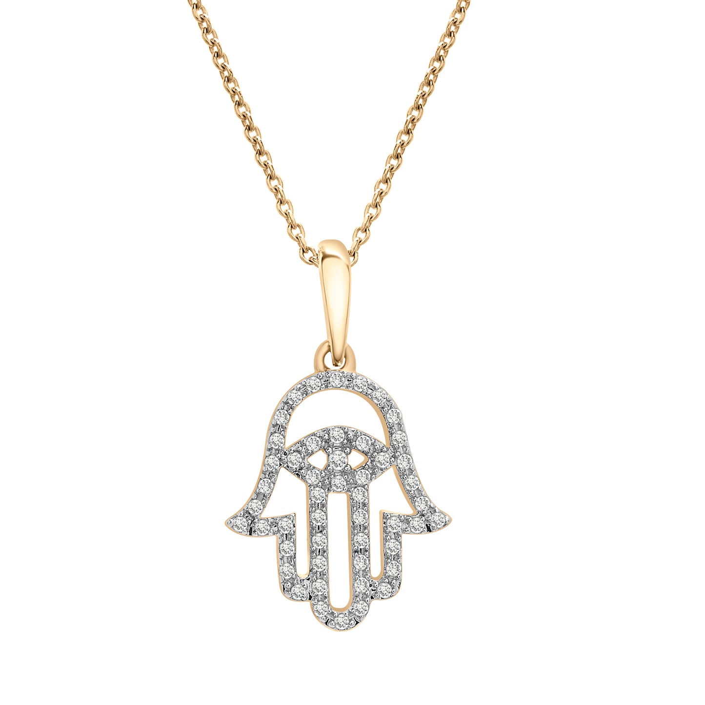 Pompey Diamond Hamsa Pendant