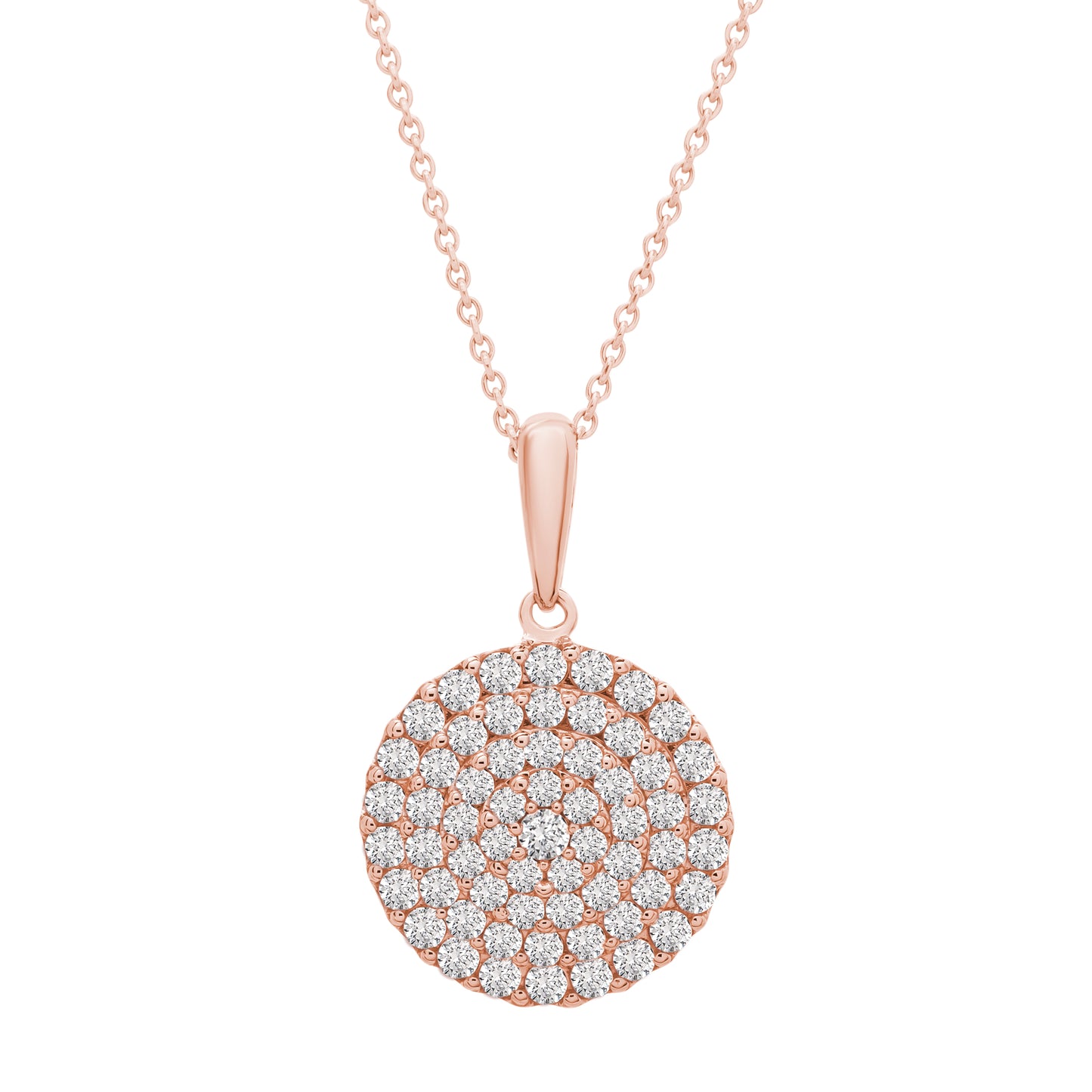 Palla Round Diamond Pendant in Rose Gold
