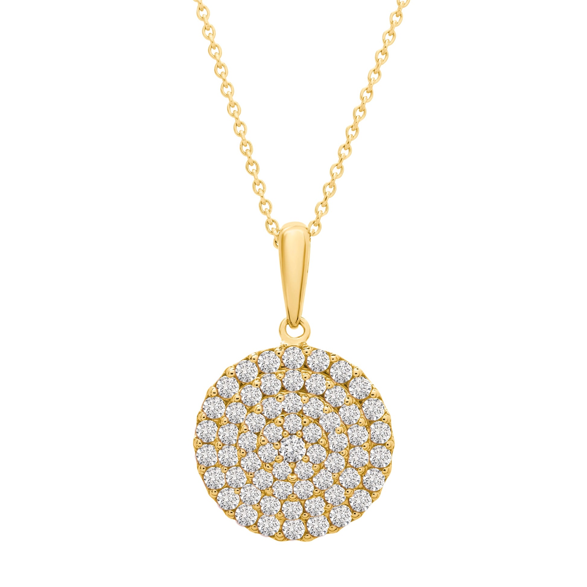 Palla Round Diamond Pendant in Yellow Gold
