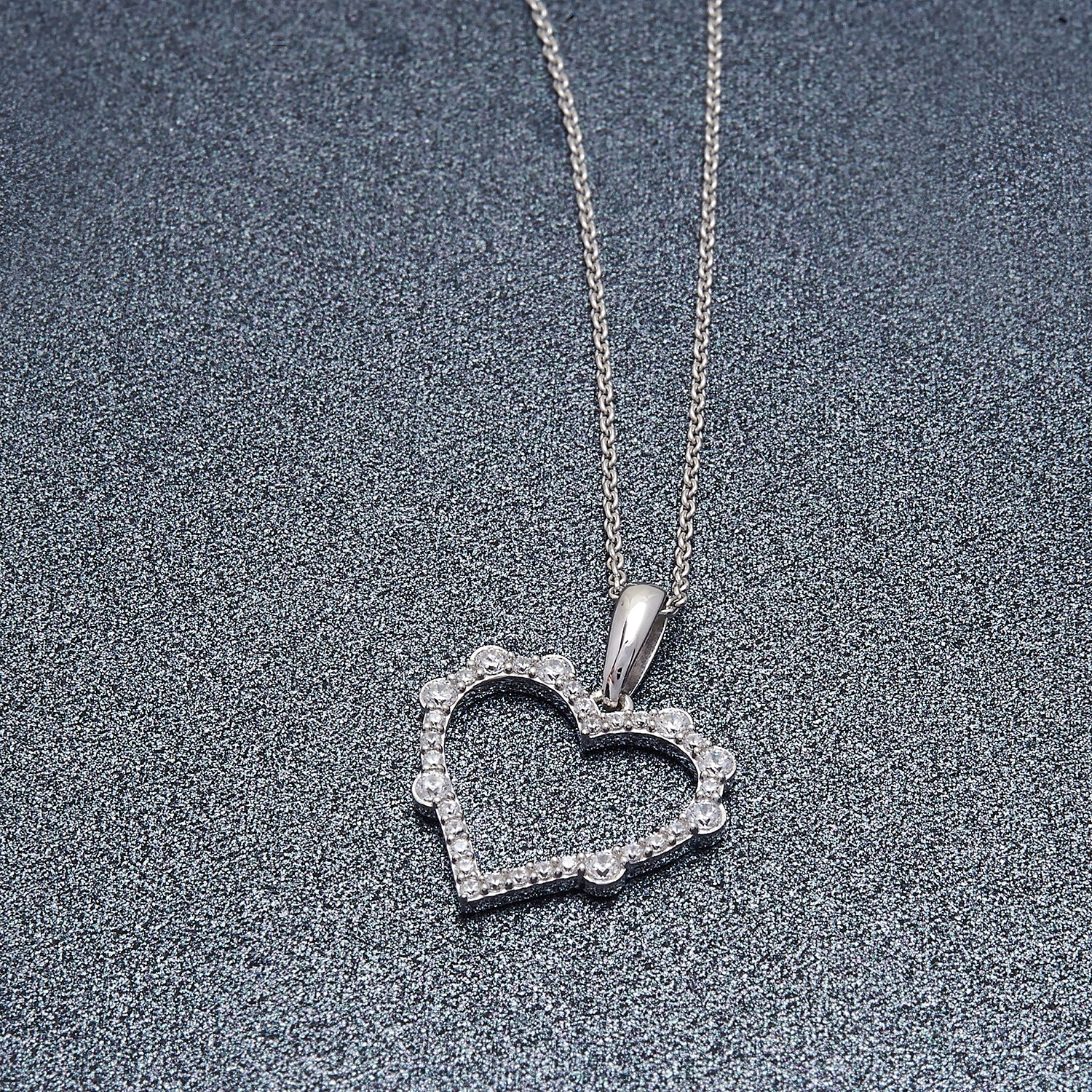 L'Amour Diamond Heart Pendant With Gold Chain