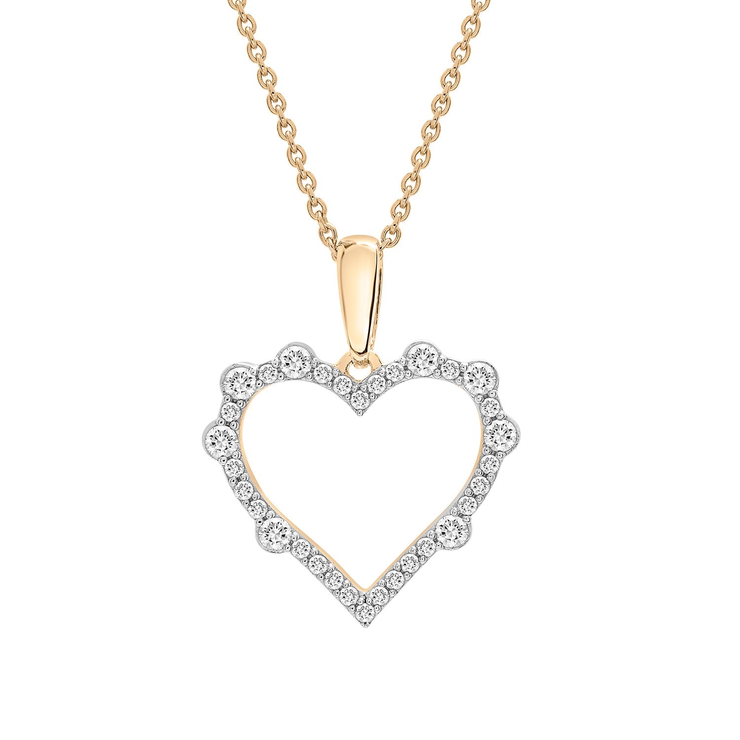 L'Amour Diamond Heart Pendant With Gold Chain Silver Pendant 