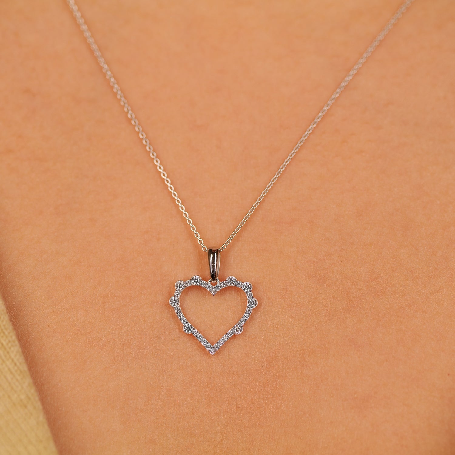 L'Amour Diamond Heart Pendant With Chain
