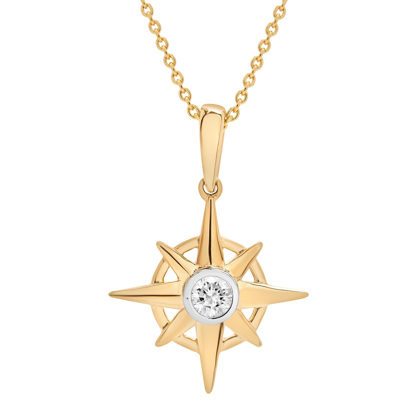 Phoenix Compass Diamond Pendant