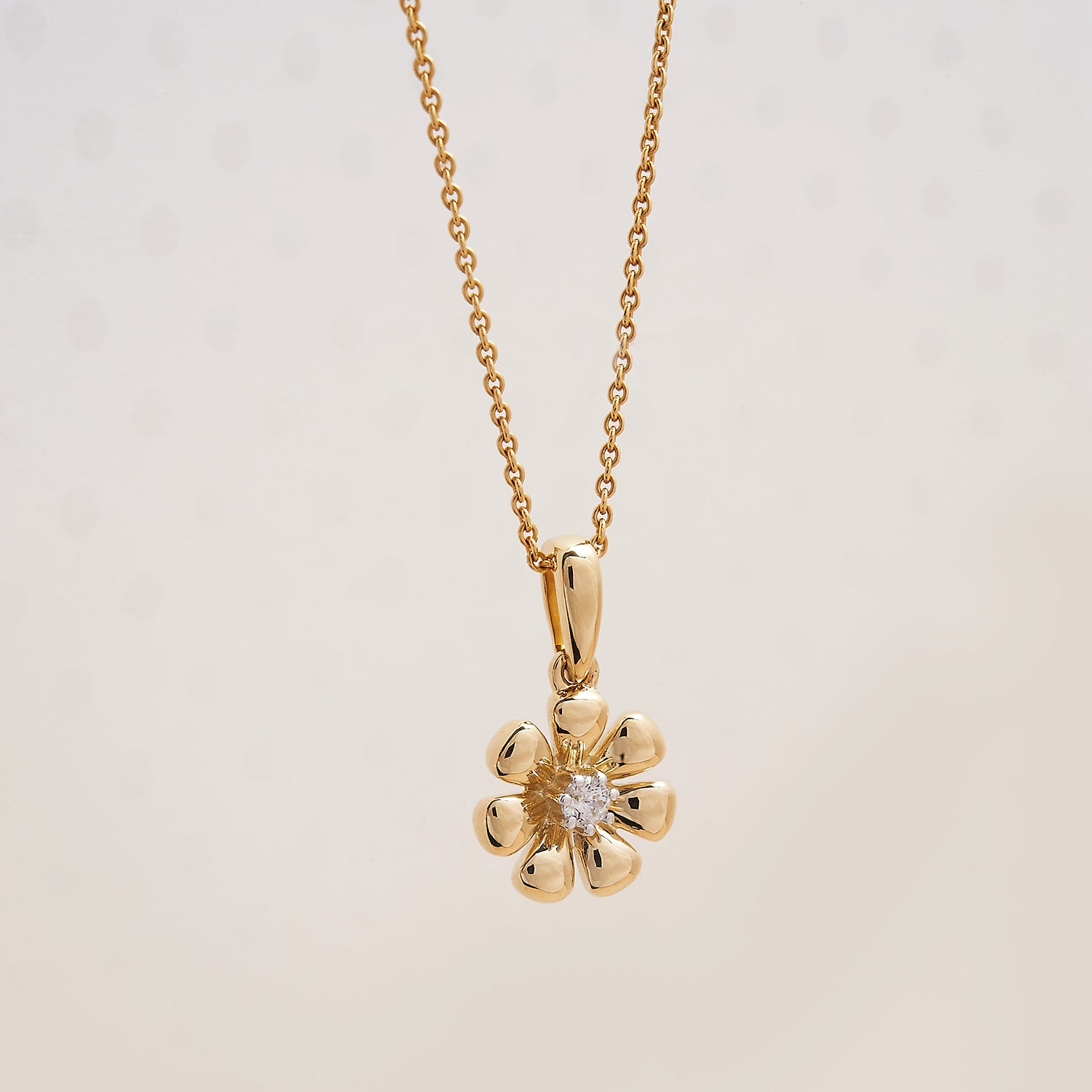 Floret Pendant With Gold Chain