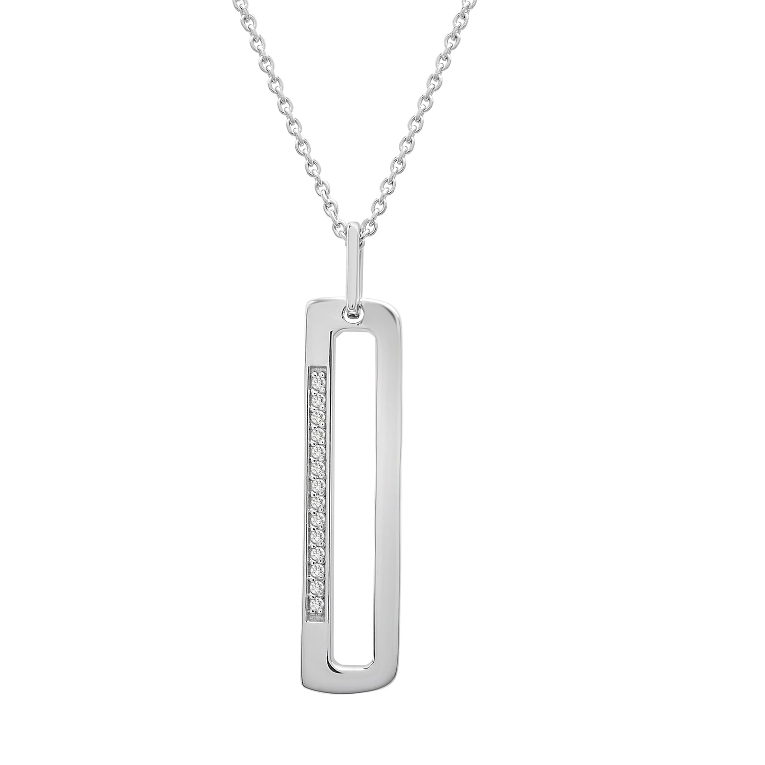 Initial Diamond Pendant In D Silver Character
