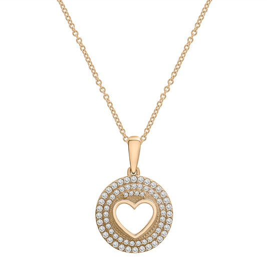 Image for Pia Open Heart Diamond Circle Pendant