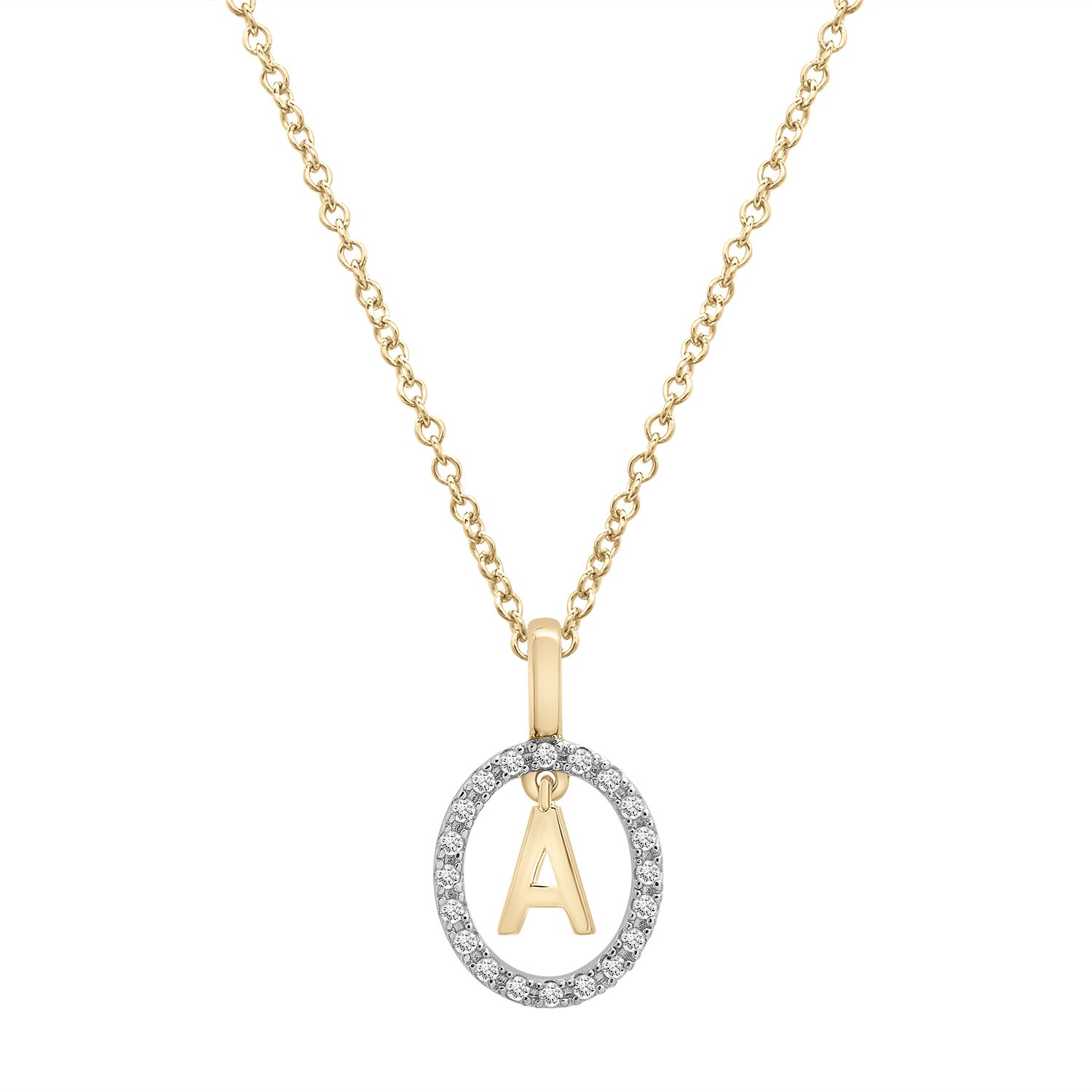 Floating Halo Diamond Initial Pendant – Miki and Jane