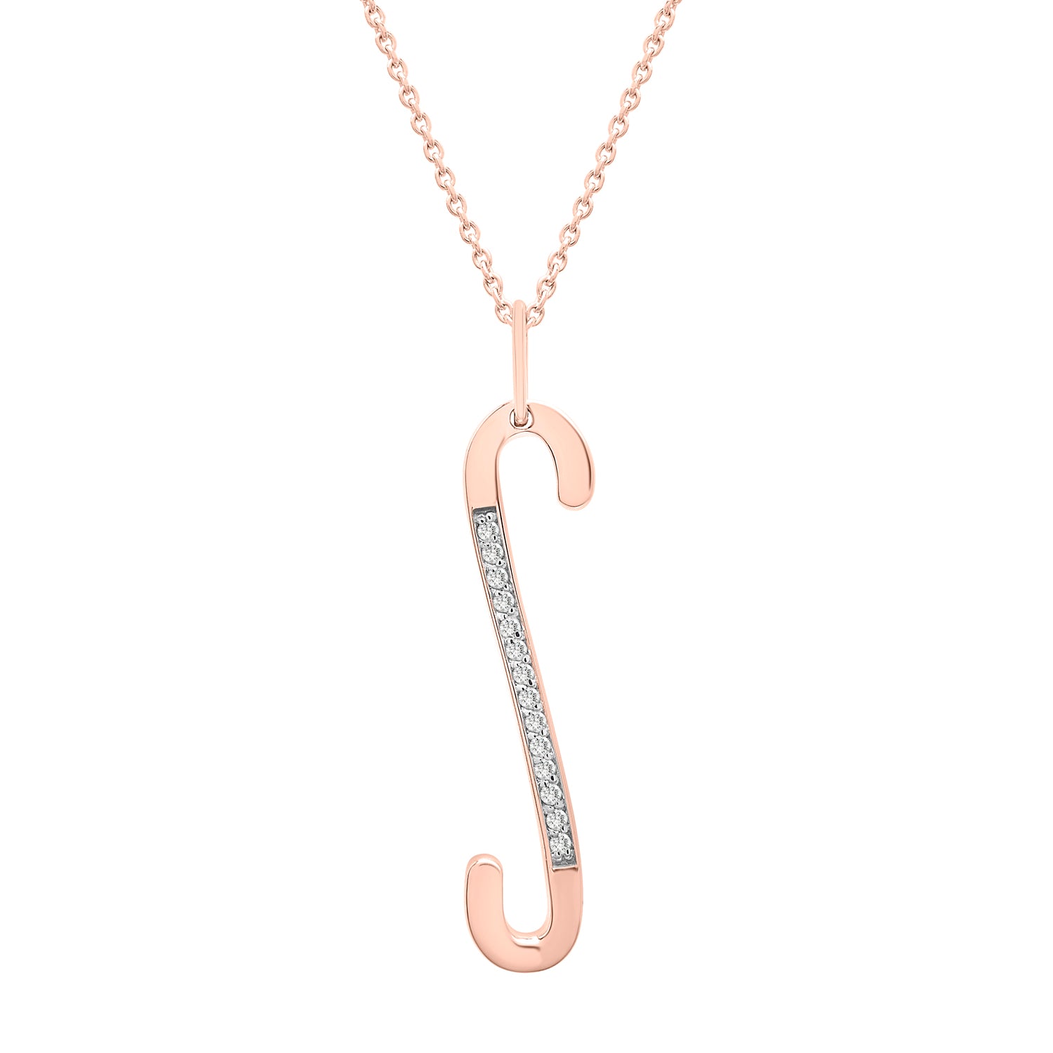 Initial Diamond Pendant In S Rose Gold Character