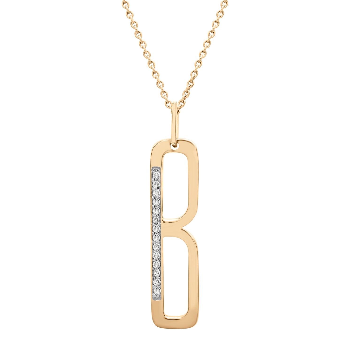Buy ZARIIN Letter Pendant Alphabet B Necklace Gold Plated With White  Baroque Pearl | Shoppers Stop