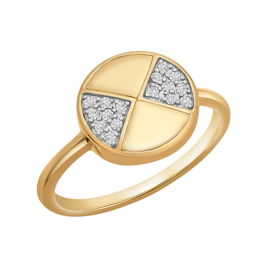 Image for Cara Half Pave Diamond Circle Ring in Gold