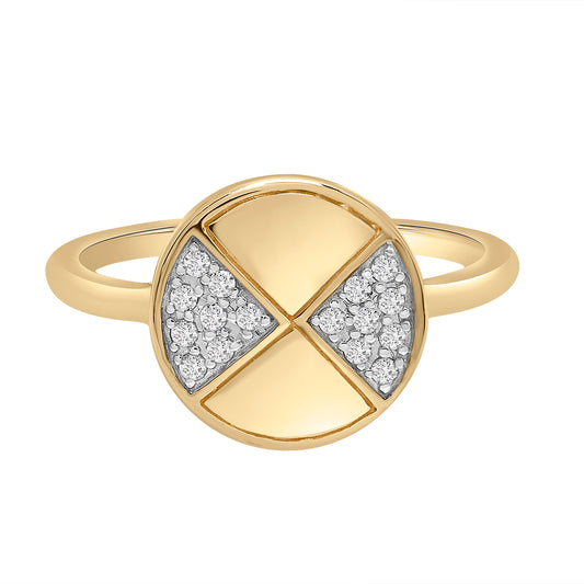 Cara Half Pave Diamond Circle Ring