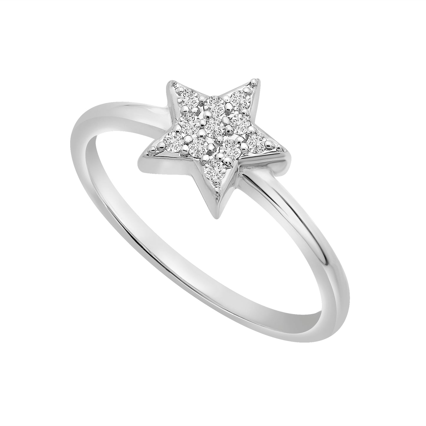 Silver Cali Diamond Star Ring In