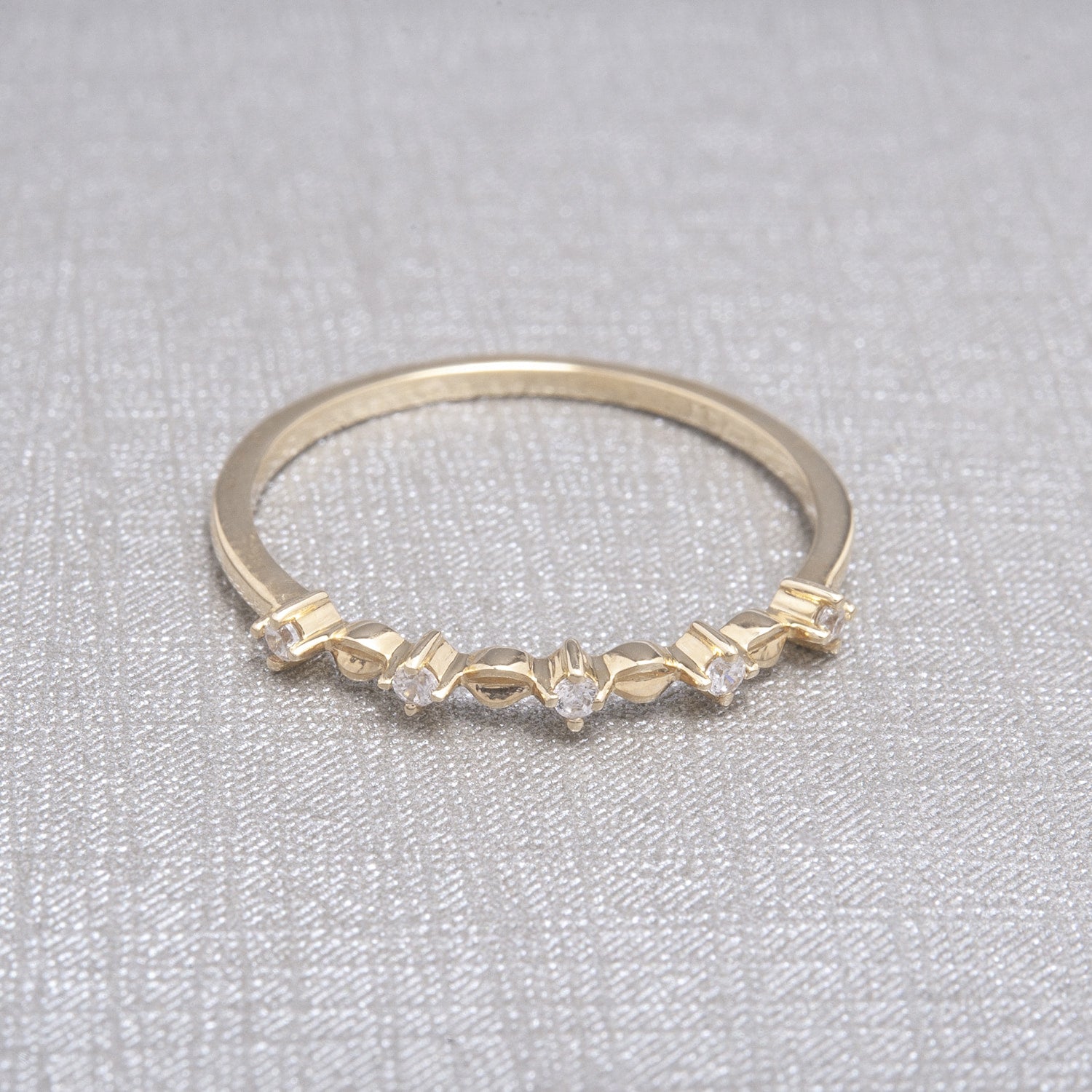 Reina Row Ring with Diamonds