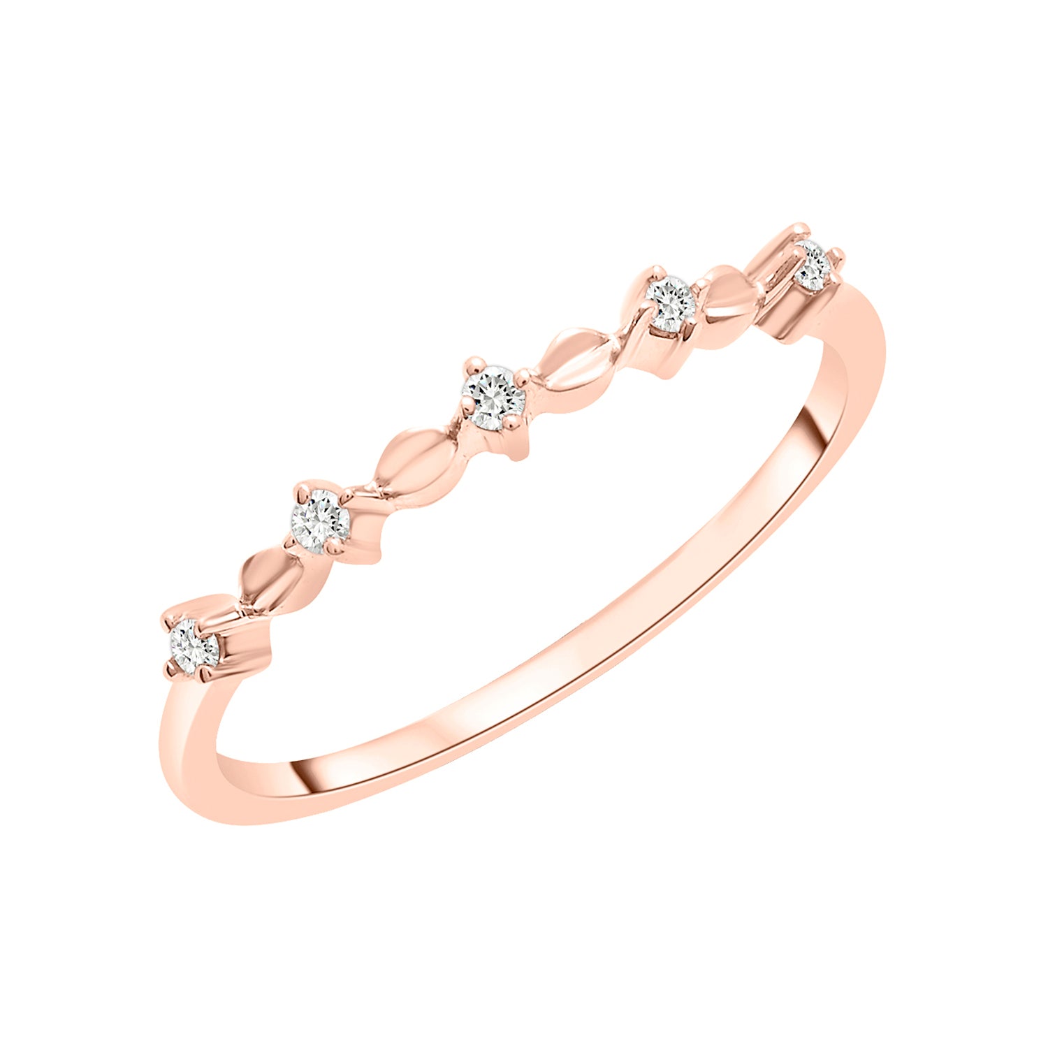 Reina Diamond Row Ring in Rose Gold