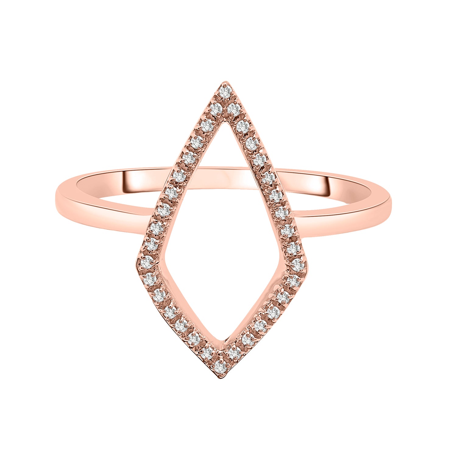 Rowan Open Shape Ring in Rose Gold with Diamonds