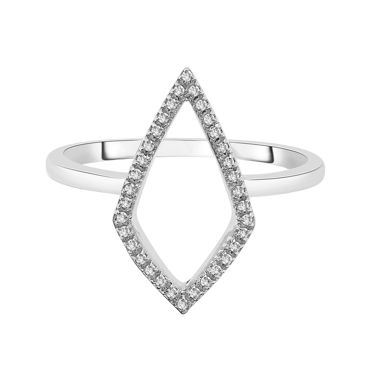 Rowan Open Shape Ring in White Gold with Diamonds
