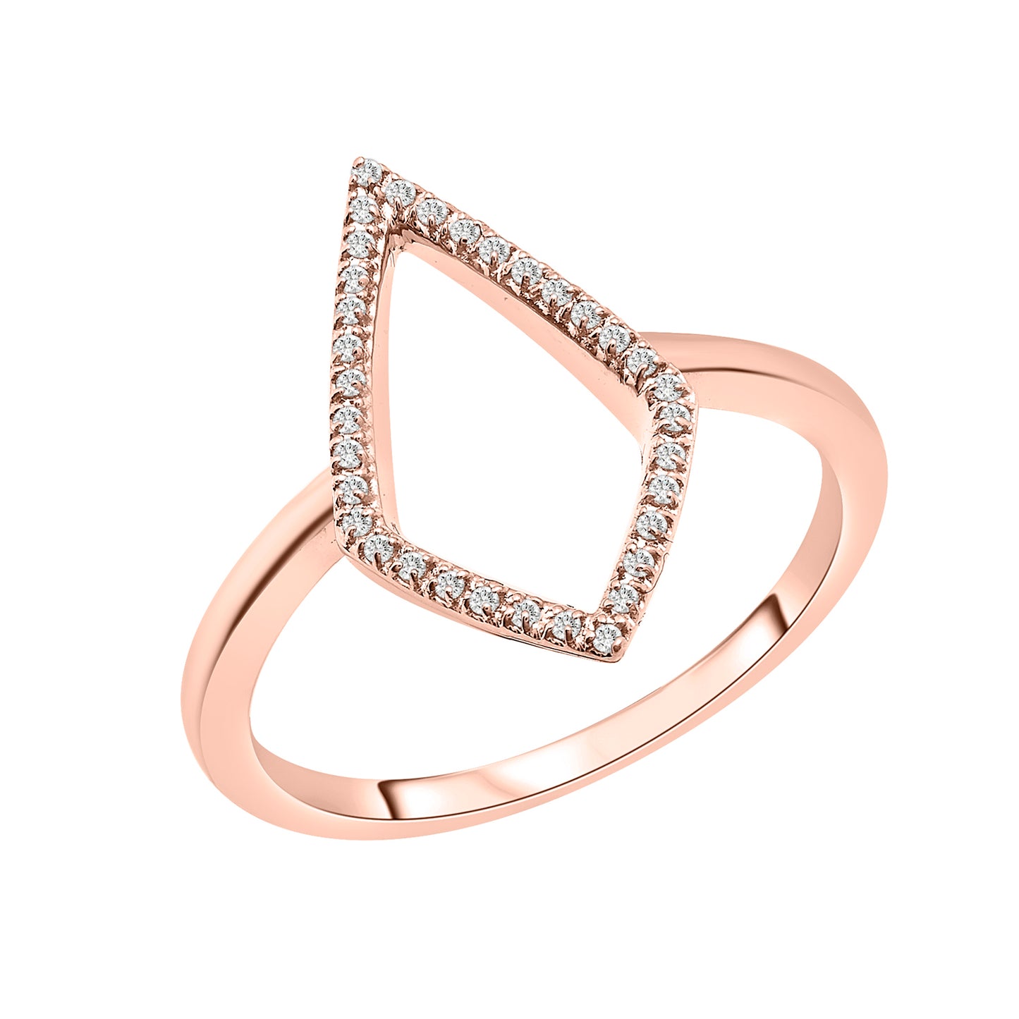 Rowan Open Shape Diamond Ring in Rose Gold