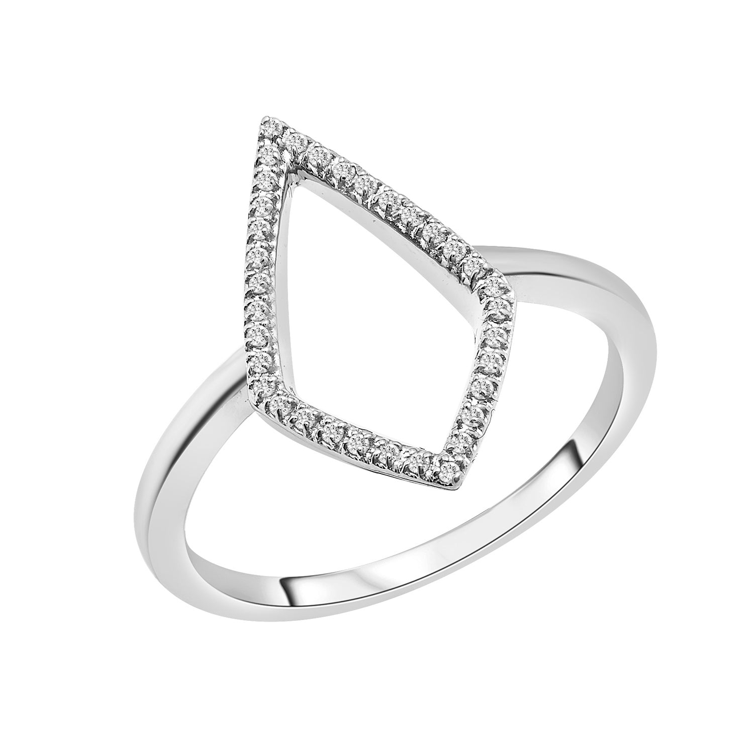 Rowan Open Shape Diamond Ring in White Gold