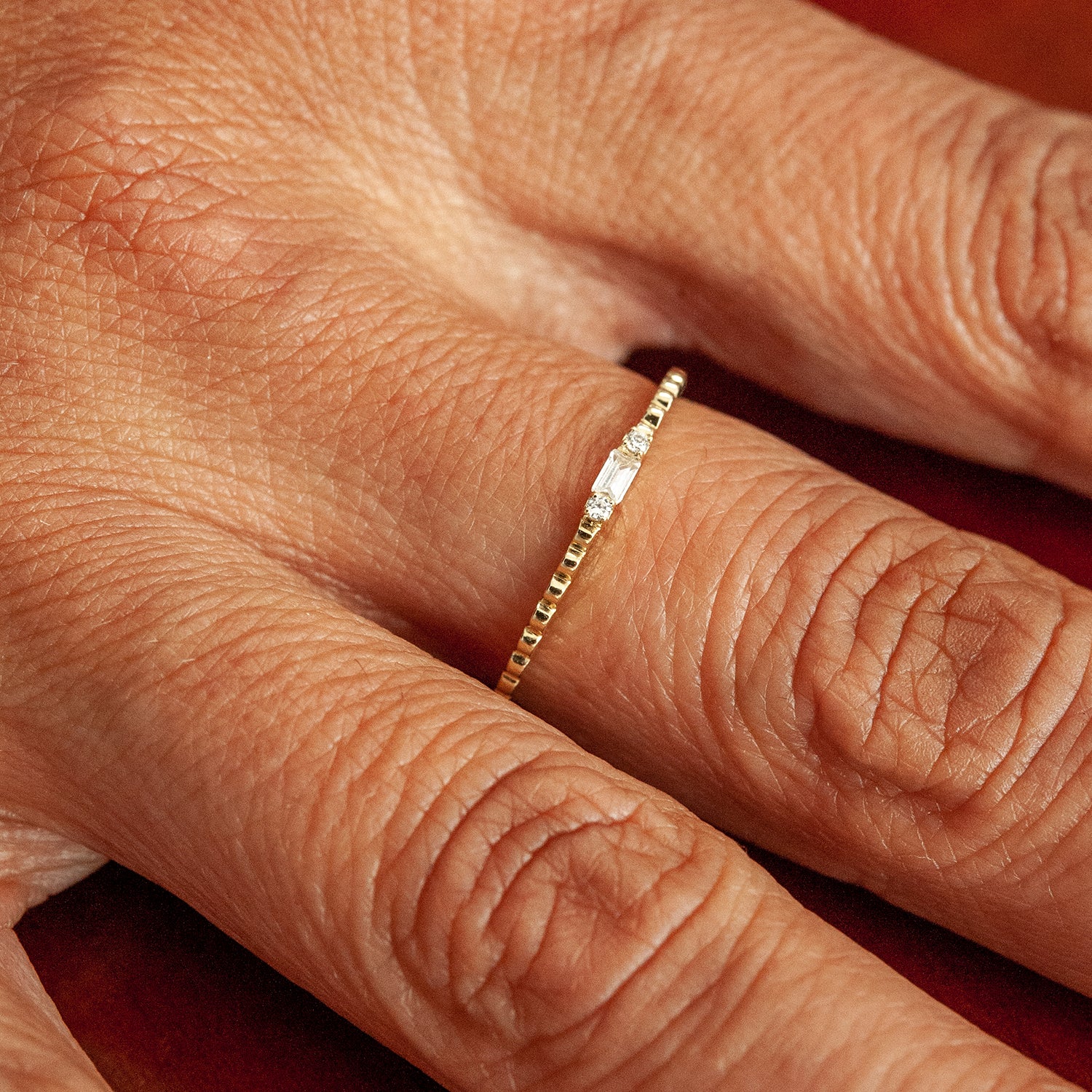 Renata Mini Baguette Diamond Ring for Hand