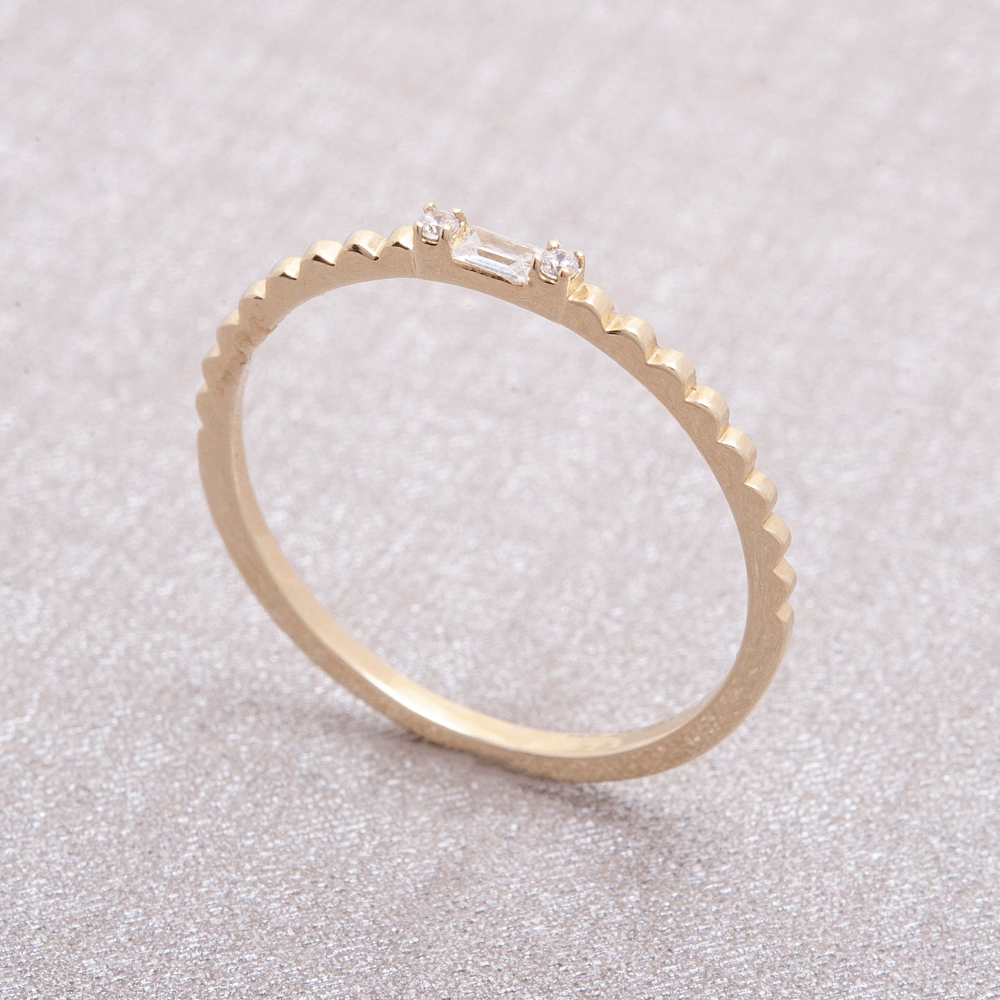 Renata Mini Baguette Ring with Diamond